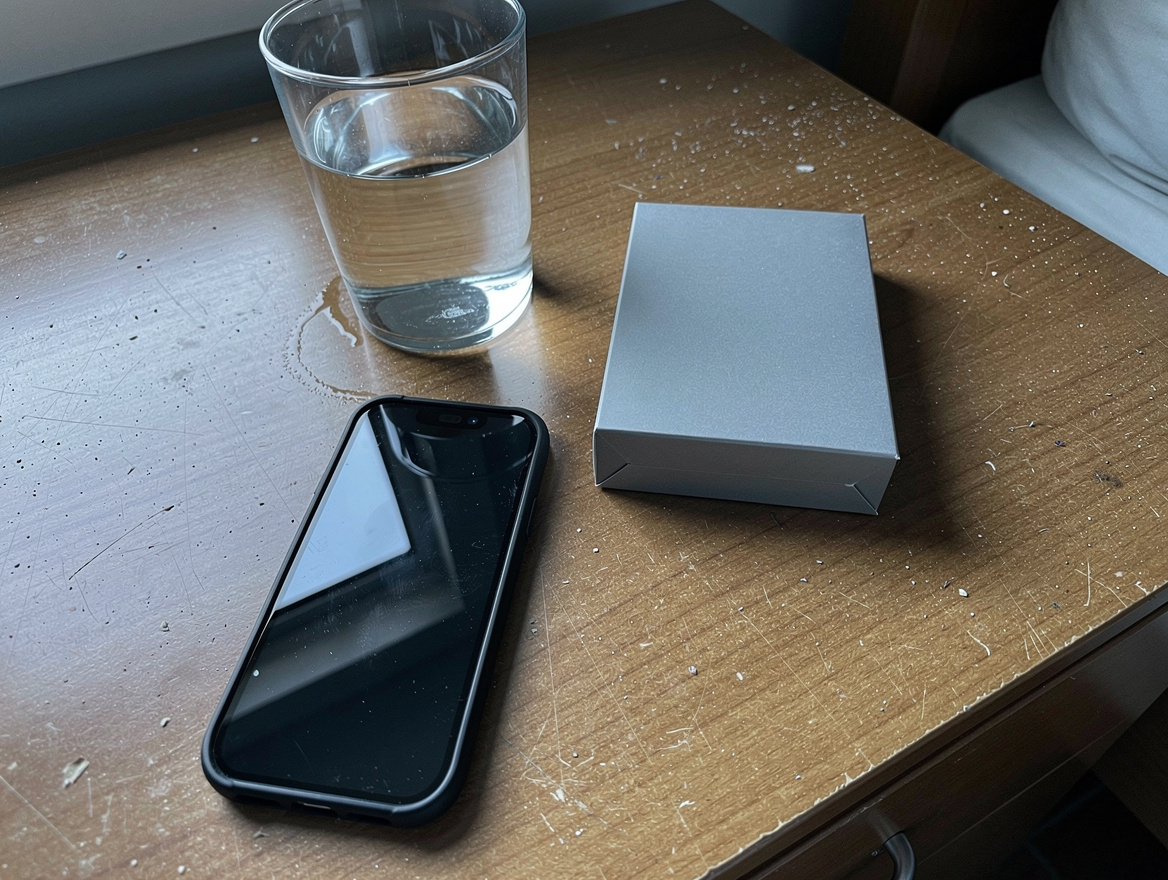 Condom box on wooden nightstand in soft morning light — best condom brands Malaysia