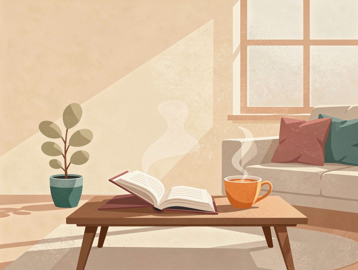 sexual health education Malaysia — cozy reading corner illustration