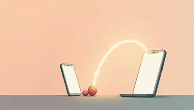 Best app controlled vibrator Malaysia — two phones linked by a glowing connection arc