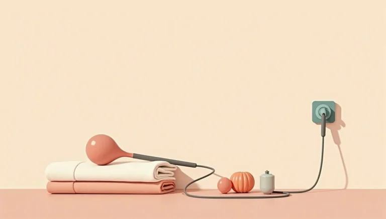 Best wand massager Malaysia — warm editorial illustration of a wand on a towel beside a wall socket